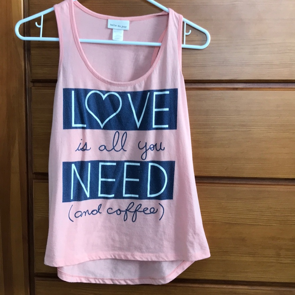 Pink tank top.